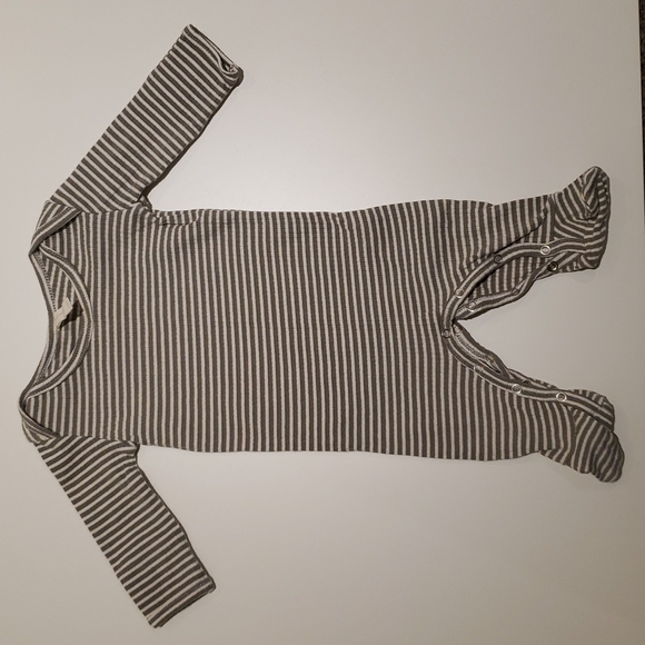 Quincy Mae, 0-3m Green/White Striped Pjs - Picture 1 of 2